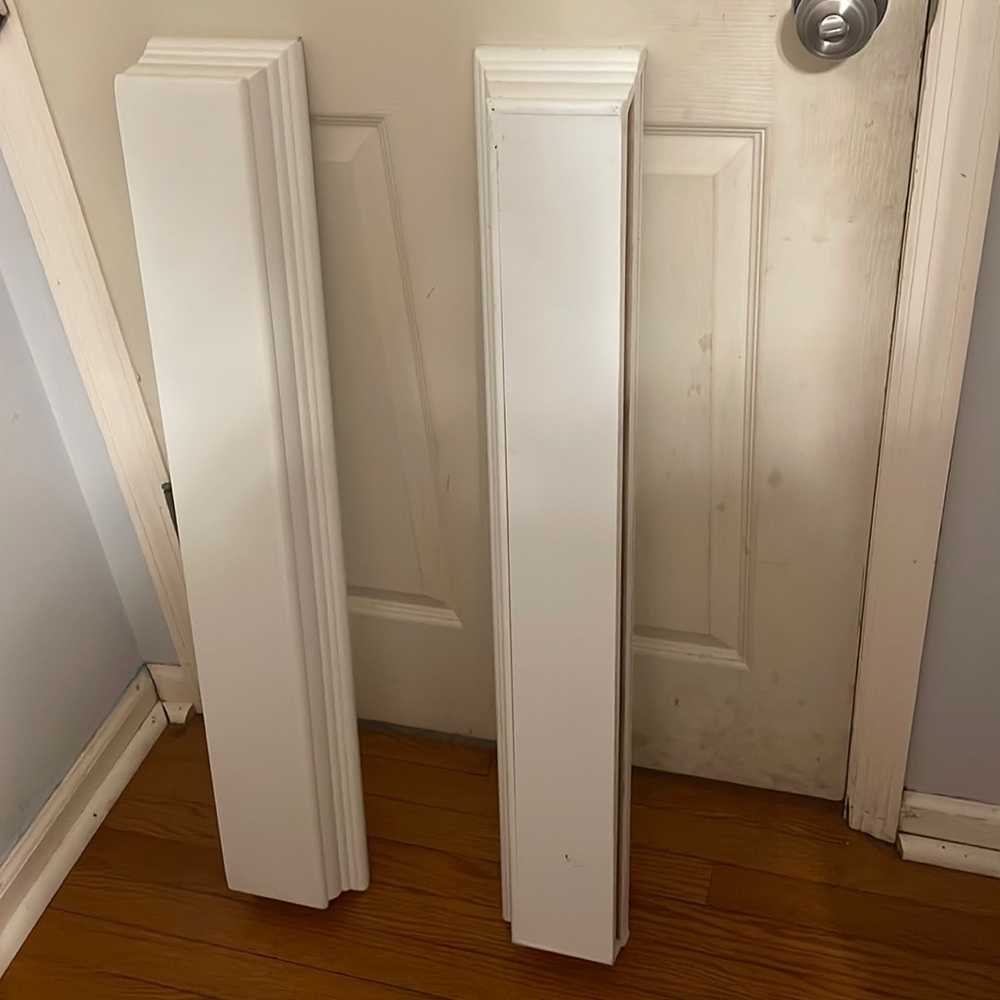 Two white shelves set